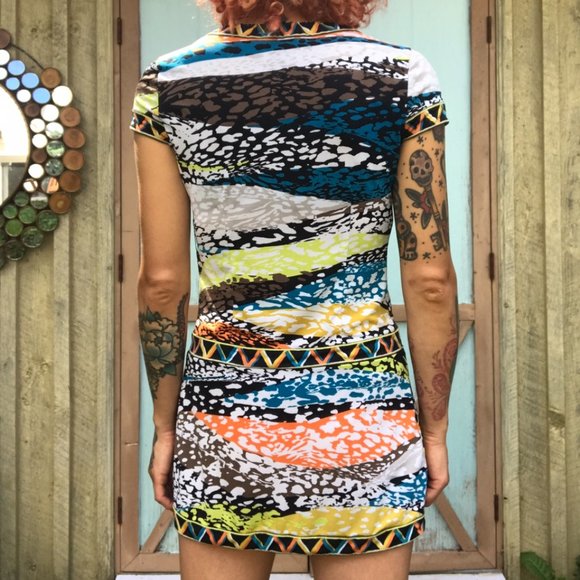 BCBG mini dress abstract pattern XXs - Picture 2 of 4